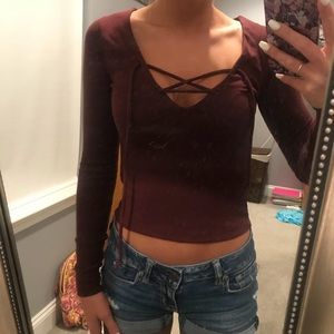 Long sleeve crop top